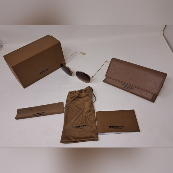 Burberry Accessories - NWT Burberry Sunglasses Frames Only Prescription Gold Metal Full B3132 58-19-140